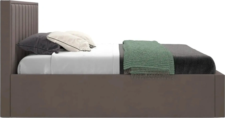 Кровать Женева 180, двуспальная, мягкая, мора темно-коричневый