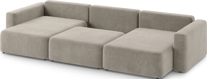 Диван П-образный трехместный Дарио, модель 144, OVIS 13 (серый)