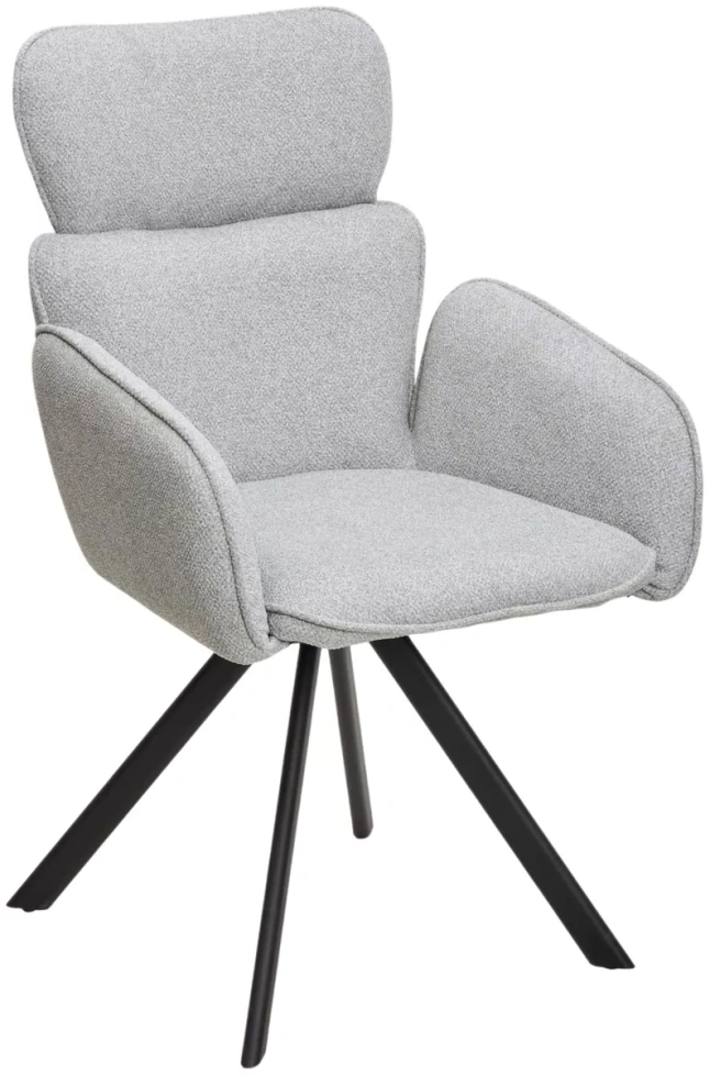 Стул Long, поворотный, NS10 серый, букле, черный каркас