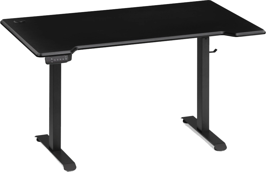 Стол компьютерный Маркос, 120, с механизмом подъема, черный /шагрень черная