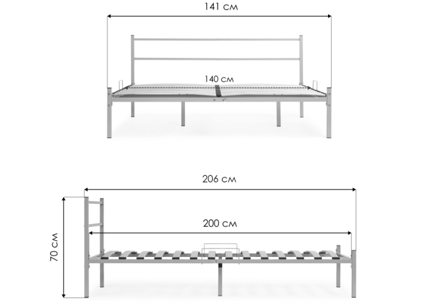 Кровать Фади, 140x200, белая