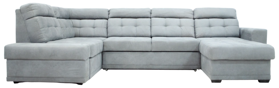 Диван модульный п-образный Мартин, ткань monako-A 06, декор Венге, нить Белая