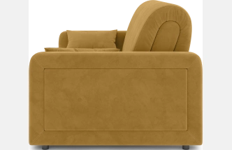​Диван прямой Борго 140, модель 107, Ultra Mustard​ (соломенный​) / венге