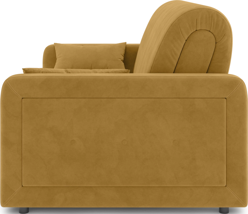 ​Диван прямой Борго 140, модель 107, Ultra Mustard​ (соломенный​) / венге