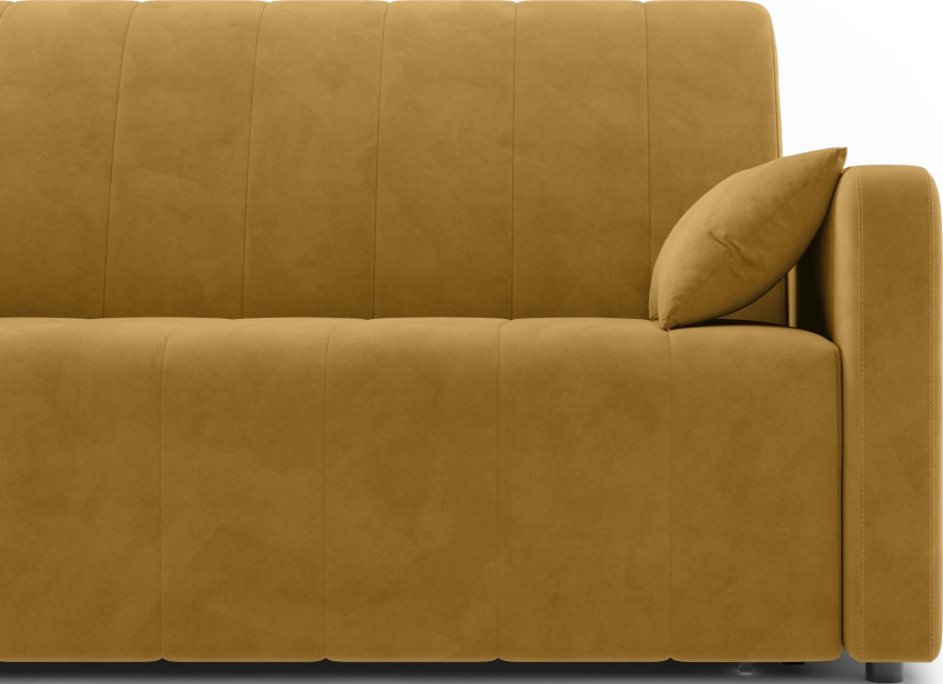 ​Диван прямой Борго 140, модель 107, Ultra Mustard​ (соломенный​) / венге
