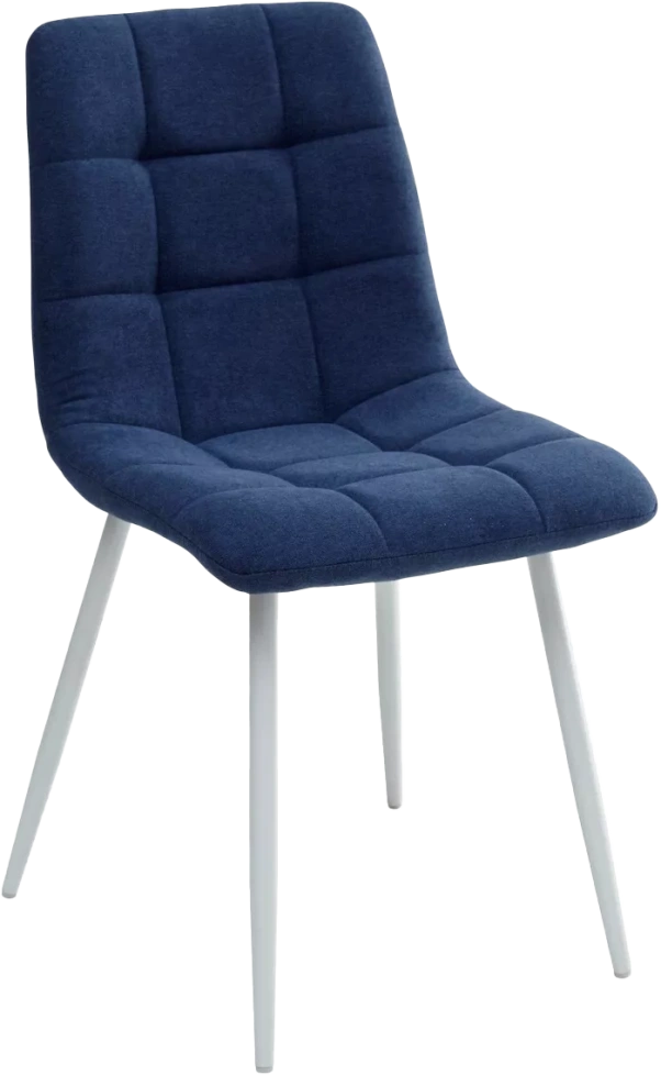 Стул Chilli, мягкий, UF860-14B полночный синий, ткань, белый каркас
