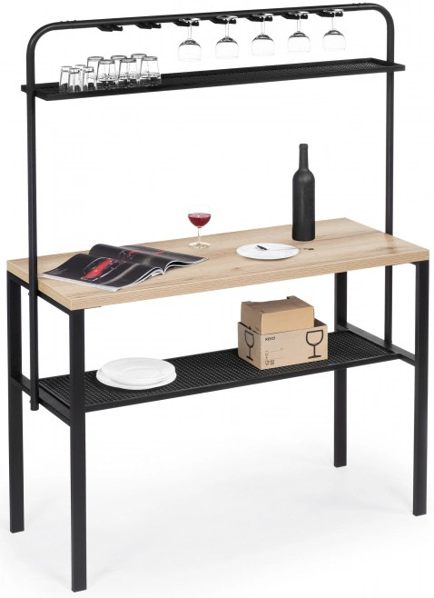 Барный стол Нари, 120х50х171, делано / черный матовый