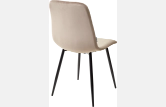 Стул Duke, мягкий, Bluvel-40 beige, велюр, черный каркас