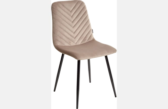 Стул Duke, мягкий, Bluvel-40 beige, велюр, черный каркас