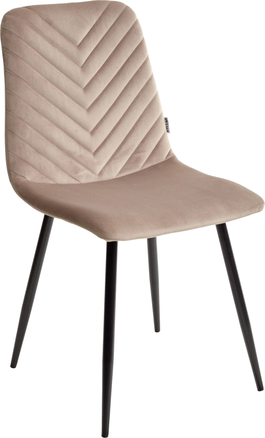 Стул Duke, мягкий, Bluvel-40 beige, велюр, черный каркас
