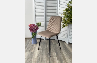 Стул Duke, мягкий, Bluvel-40 beige, велюр, черный каркас