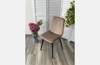 Стул Duke, мягкий, Bluvel-40 beige, велюр, черный каркас