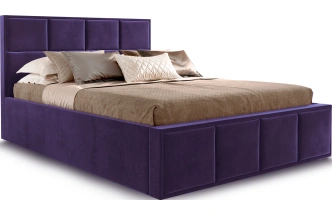Кровать Октавия 180, мягкая, двуспальная, мора фиолетовый