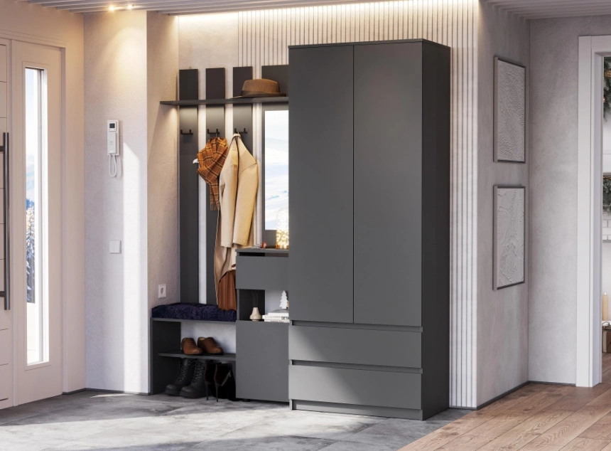 Готовая прихожая Сибити, графит серый