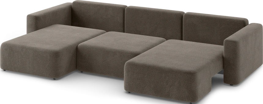 Диван П-образный трехместный Дарио, модель 144, OVIS 30 (коричневый)