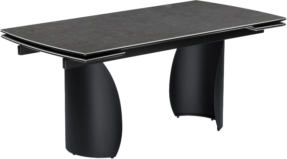 Кухонный стол раздвижной Готланд, 180(240), керамика, ink gray, каркас черный