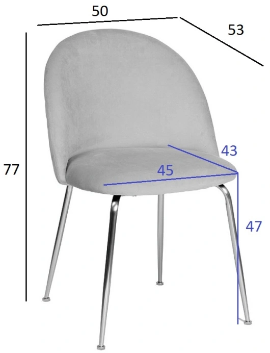 Стул 30C-30177, мягкий, велюр, хаки
