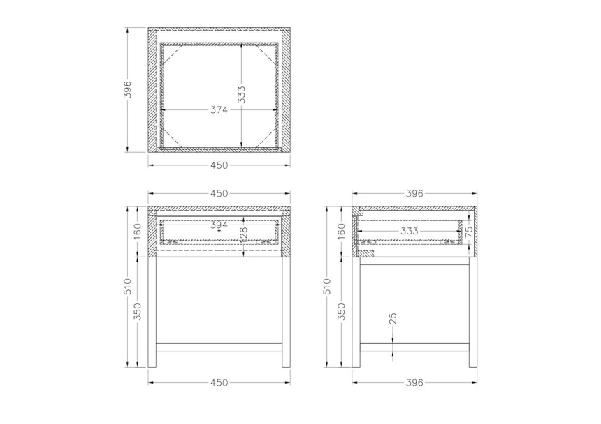 Тумба прикроватная KFC763E7, с ящиком 