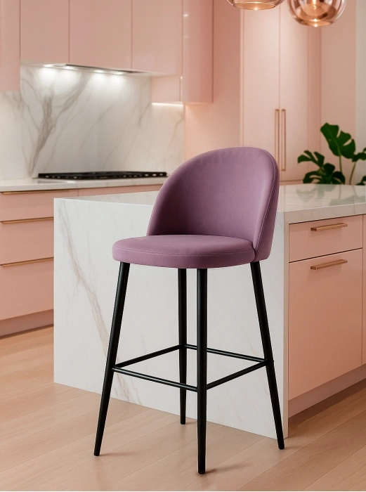 Полубарный стул Амизуре, лавандовый / черный матовый