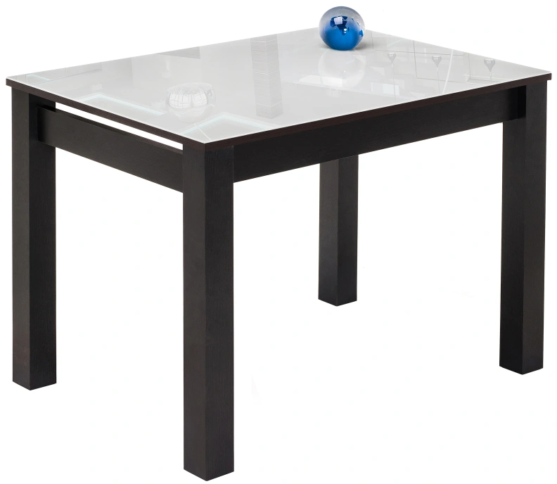 Кухонный стол Раймунд, стекло, венге / белый