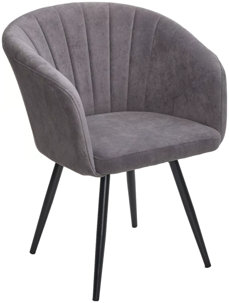 Стул Runa, поворотный, B28 темно-серый, велюр, черный каркас