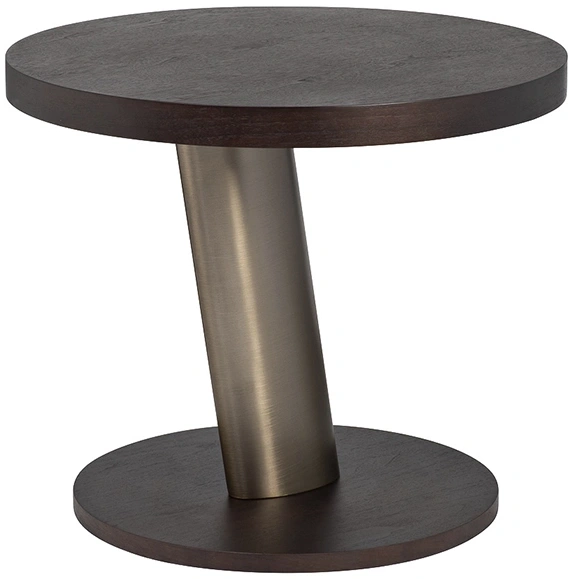 Журнальный стол Kong, 70x70x60, МДФ, шпон, темный орех / бронзовый