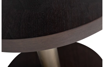 Журнальный стол Kong, 70x70x60, МДФ, шпон, темный орех / бронзовый