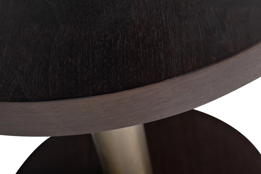 Журнальный стол Kong, 70x70x60, МДФ, шпон, темный орех / бронзовый