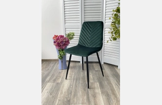 Стул Duke, мягкий, Bluvel-78 green, велюр, черный каркас