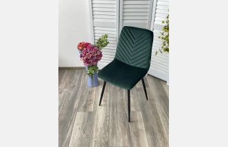 Стул Duke, мягкий, Bluvel-78 green, велюр, черный каркас