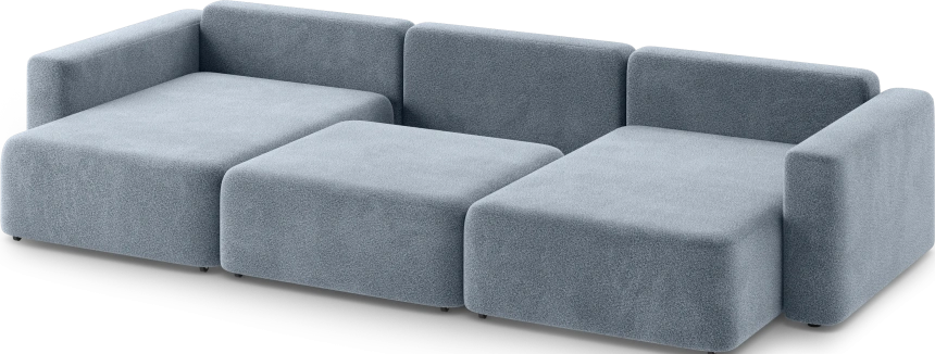 Диван П-образный трехместный Дарио, модель 144, OVIS 78 (синий)