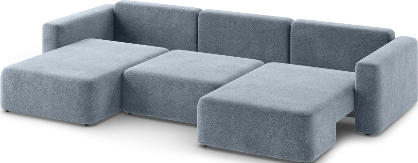 Диван П-образный трехместный Дарио, модель 144, OVIS 78 (синий)