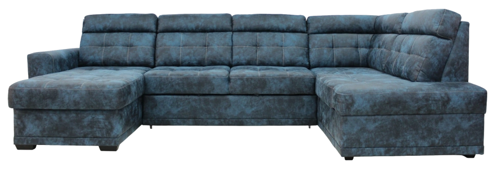 Диван модульный П-образный Мартин, Без задней ткани, Маборо 16 голубой