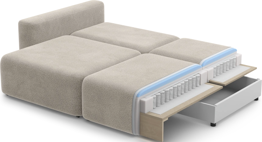 Диван угловой двухместный Дарио, модель 144, OVIS 86 (графитовый)