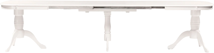 Кухонный стол раздвижной Louvre, 160(337)x106, шпон, butter white, каркас молочный