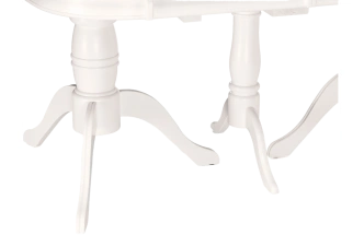 Кухонный стол раздвижной Louvre, 160(337)x106, шпон, butter white, каркас молочный