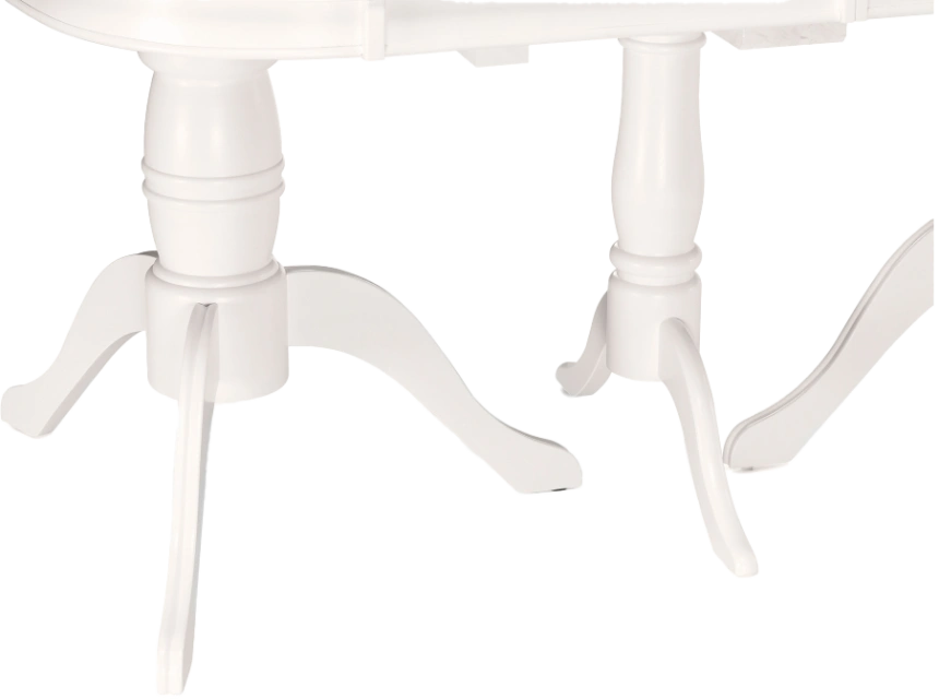 Кухонный стол раздвижной Louvre, 160(337)x106, шпон, butter white, каркас молочный