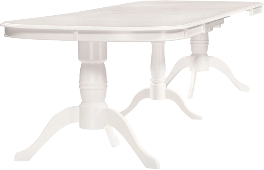 Кухонный стол раздвижной Louvre, 160(337)x106, шпон, butter white, каркас молочный