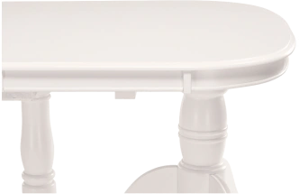 Кухонный стол раздвижной Louvre, 160(337)x106, шпон, butter white, каркас молочный