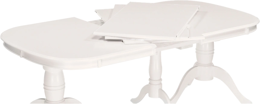 Кухонный стол раздвижной Louvre, 160(337)x106, шпон, butter white, каркас молочный