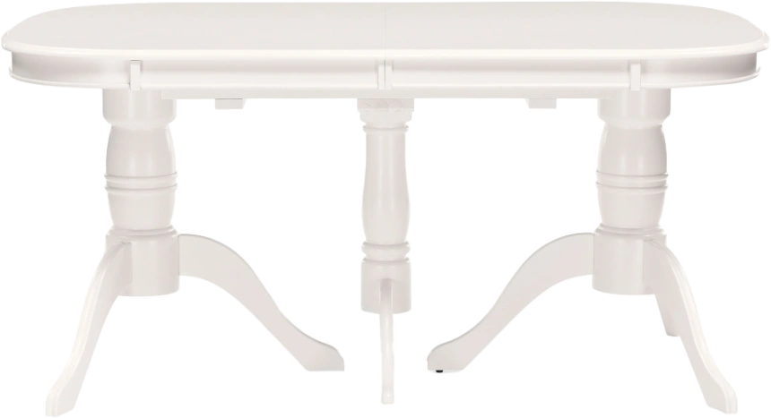 Кухонный стол раздвижной Louvre, 160(337)x106, шпон, butter white, каркас молочный