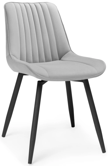 Стул Седа, мягкий, поворотный, велюр светло-серый / черный