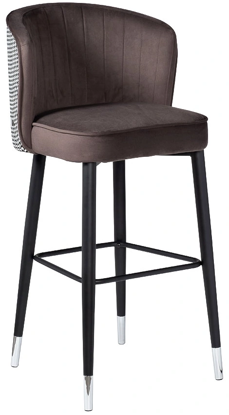 Барный стул 30C-309W SER, велюр, серо-коричневый 