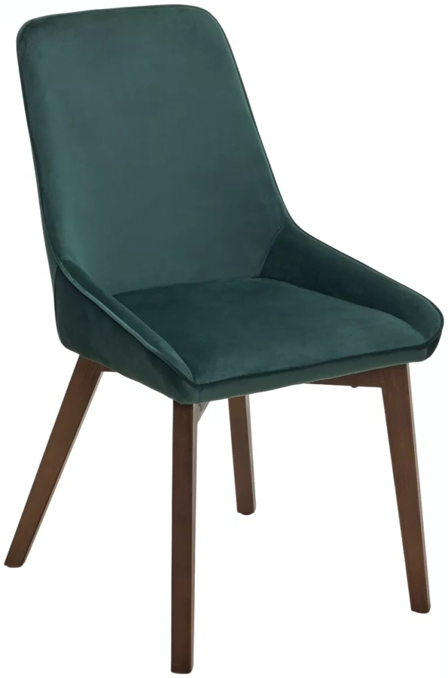 Стул Cristian, мягкий, Future-073 изумрудный, велюр, орех