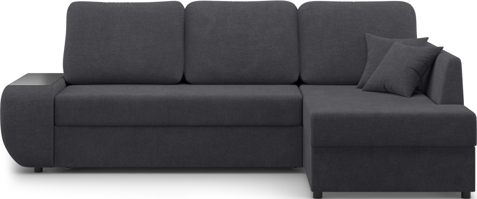 Диван угловой Консул, модель 074, правый, Danco 998 (черный)