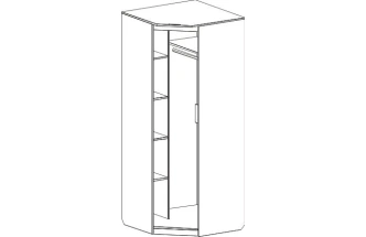 Шкаф угловой Элана, 90x90x218.5, распашной для одежды, дуб сонома