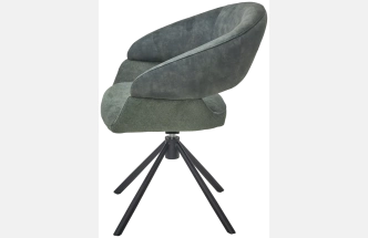 Стул Ember, мягкий, поворотный, 7525-156 зеленый велюр, Enjoy-355 зеленый ткань, черный каркас