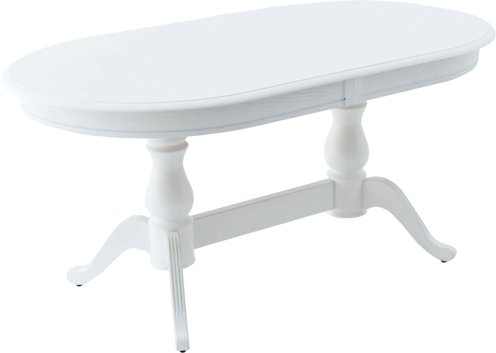 Кухонный стол Фабрицио-2, овал 120, белая эмаль, каркас белый