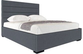Кровать Гранда 140, мягкая, полутораспальная, альба темно-серый