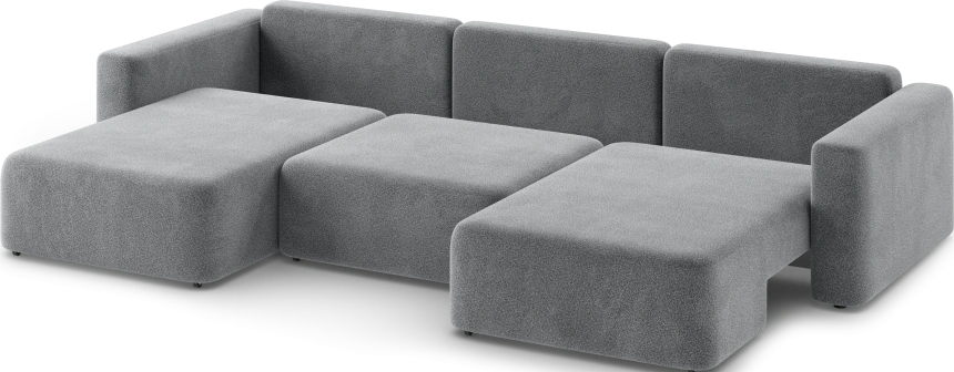 Диван П-образный трехместный Дарио, модель 144, OVIS 83 (темно-серый)